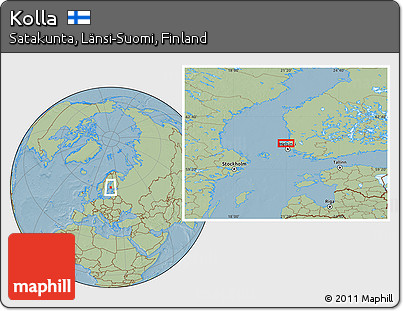 Savanna Style Location Map of Kolla, hill shading