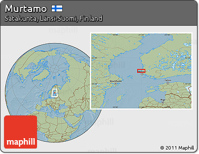 Savanna Style Location Map of Murtamo, hill shading