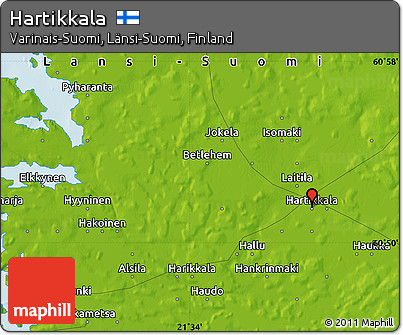 Physical Map of Hartikkala