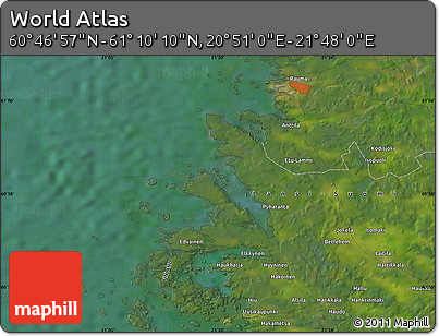 Satellite Map of the Area around 60° 58' 34" N, 21° 19' 30" E