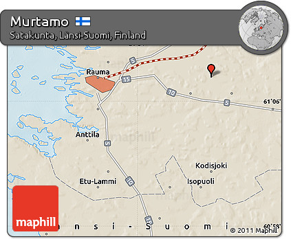 Shaded Relief Map of Murtamo