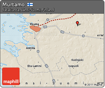 Shaded Relief Map of Murtamo