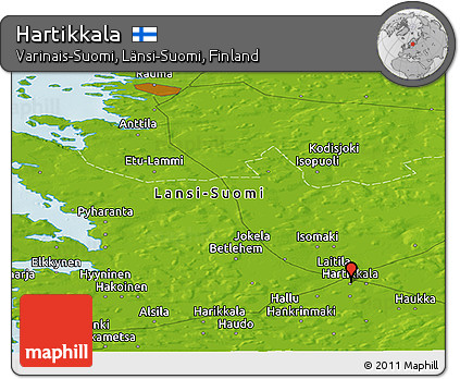 Physical Panoramic Map of Hartikkala
