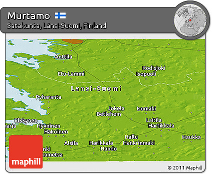 Physical Panoramic Map of Murtamo