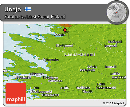Physical Panoramic Map of Unaja