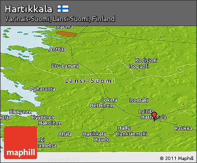 Physical Panoramic Map of Hartikkala