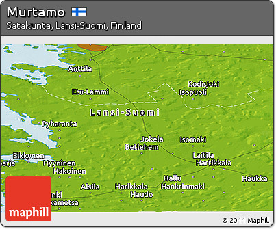 Physical Panoramic Map of Murtamo