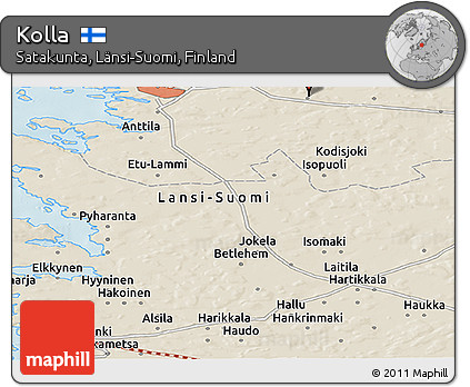 Shaded Relief Panoramic Map of Kolla