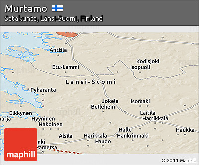 Shaded Relief Panoramic Map of Murtamo