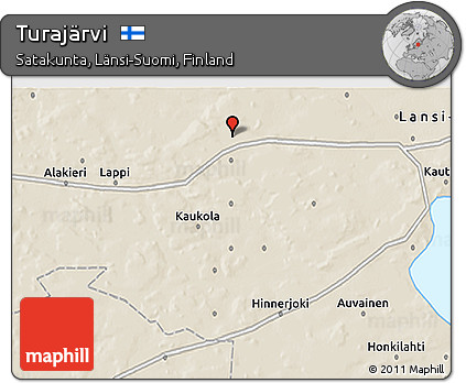 Shaded Relief 3D Map of Turajärvi