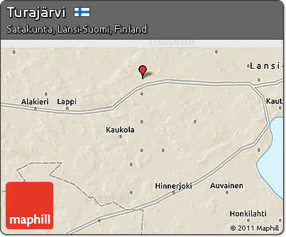 Shaded Relief 3D Map of Turajärvi
