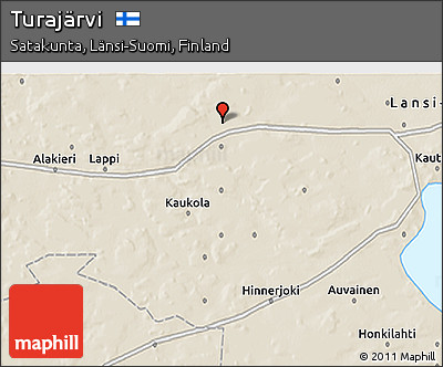 Shaded Relief 3D Map of Turajärvi