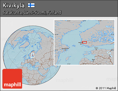 Gray Location Map of Kivikylä, hill shading