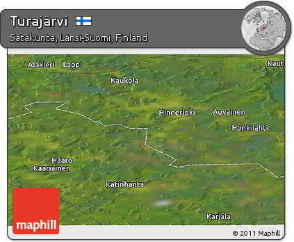 Satellite Panoramic Map of Turajärvi