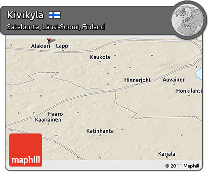 Shaded Relief Panoramic Map of Kivikylä