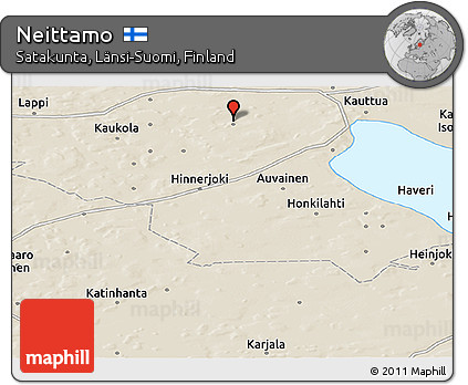 Shaded Relief Panoramic Map of Neittamo