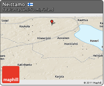 Shaded Relief Panoramic Map of Neittamo
