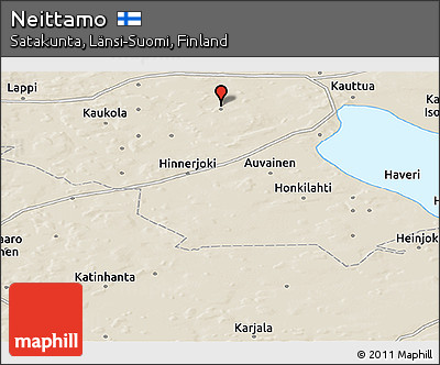 Shaded Relief Panoramic Map of Neittamo