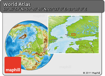 Physical Location Map of the Area around 60° 58' 34" N, 23° 1' 29" E