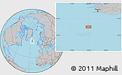 Gray Location Map of the area around 60° 58' 34" N, 23° 43' 30" W