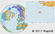 Political Location Map of the area around 60° 58' 34" N, 23° 43' 30" W