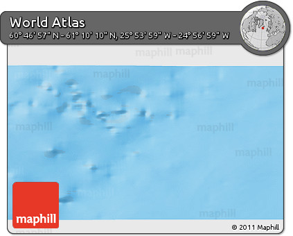 Physical 3D Map of the Area around 60° 58' 34" N, 25° 25' 29" W