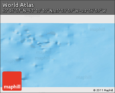 Physical 3D Map of the Area around 60° 58' 34" N, 25° 25' 29" W