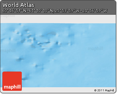 Physical 3D Map of the Area around 60° 58' 34" N, 25° 25' 29" W
