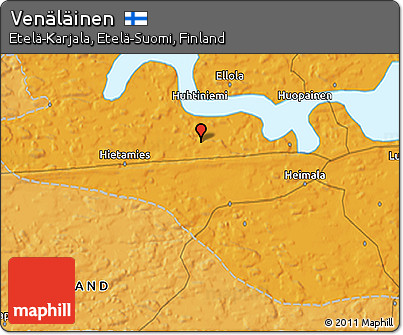 Political 3D Map of Venäläinen