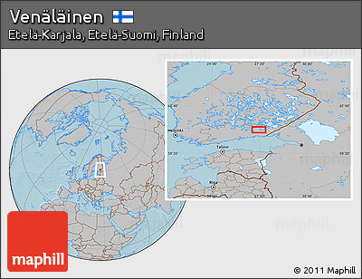 Gray Location Map of Venäläinen, hill shading