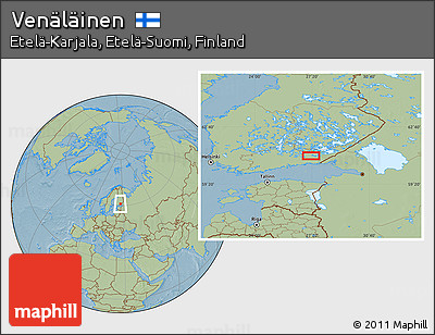 Savanna Style Location Map of Venäläinen, hill shading
