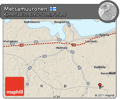 Shaded Relief Map of Metsämuuronen