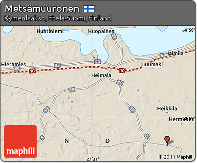 Shaded Relief Map of Metsämuuronen