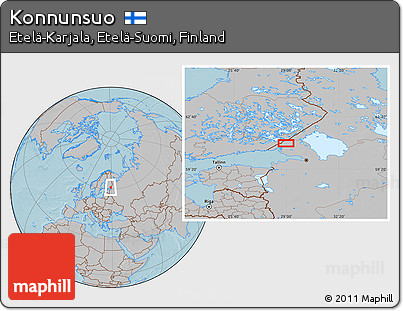 Gray Location Map of Konnunsuo, hill shading
