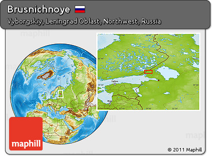 Physical Location Map of Brusnichnoye