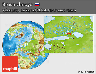 Physical Location Map of Brusnichnoye