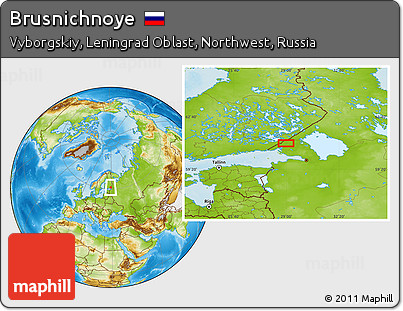 Physical Location Map of Brusnichnoye