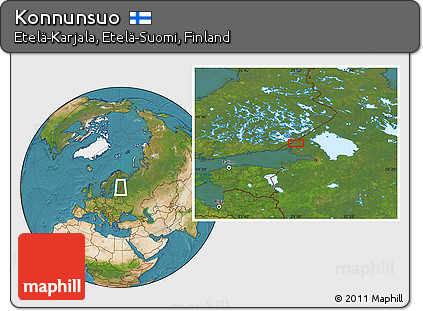 Satellite Location Map of Konnunsuo