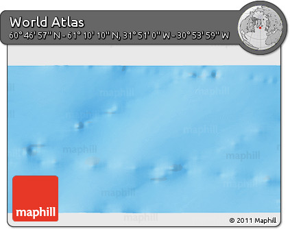 Physical 3D Map of the Area around 60° 58' 34" N, 31° 22' 30" W