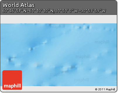 Physical 3D Map of the Area around 60° 58' 34" N, 31° 22' 30" W