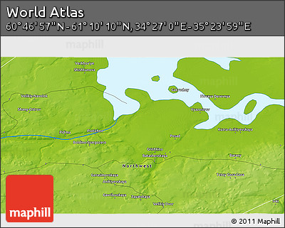 Physical 3D Map of the Area around 60° 58' 34" N, 34° 55' 29" E