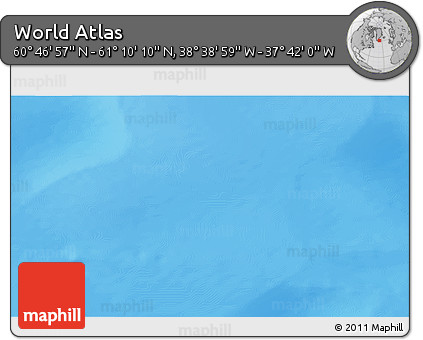 Physical 3D Map of the Area around 60° 58' 34" N, 38° 10' 29" W