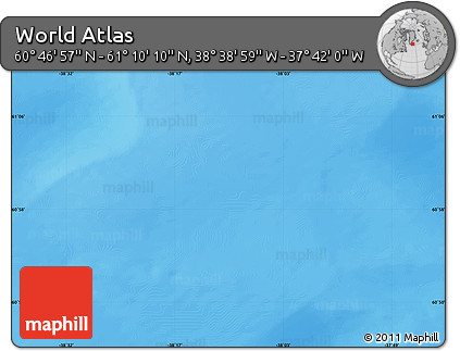 Physical Map of the Area around 60° 58' 34" N, 38° 10' 29" W