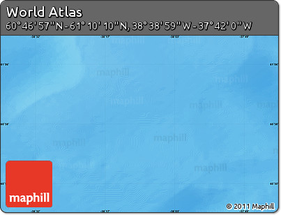 Physical Map of the Area around 60° 58' 34" N, 38° 10' 29" W