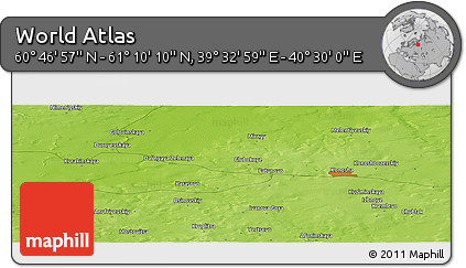 Physical Panoramic Map of the Area around 60° 58' 34" N, 40° 1' 29" E