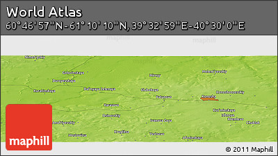 Physical Panoramic Map of the Area around 60° 58' 34" N, 40° 1' 29" E