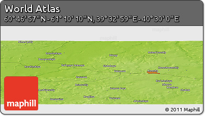 Physical Panoramic Map of the Area around 60° 58' 34" N, 40° 1' 29" E