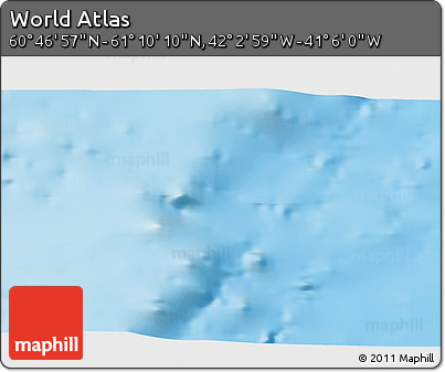 Physical 3D Map of the Area around 60° 58' 34" N, 41° 34' 30" W
