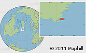Savanna Style Location Map of the area around 60° 58' 34" N, 42° 25' 29" W