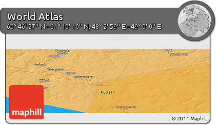 Political Panoramic Map of the Area around 60° 58' 34" N, 48° 31' 29" E